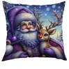 Funda de Almohada Navideña de Muñeco de Nieve Amazon Árbol de Navidad Montón de Regalos Decoración para el Hogar Habitación Funda de Cojín Almohada de Mesita de Noche