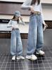 Jeans para Niñas Primavera y Otoño 2025 Nuevo Estilo Occidental Pantalones Machete para Niñas Pantalones Casuales Sueltos de Primavera para Niños Grandes