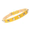 Gola Colar de Unha Punk Harajuku Estilo Drum Nail Tip Colar para Clavícula em Couro PU Escuro Personalizado para Mulheres