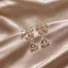 Brincos de Flor com Zircônia Gota d'Água para Mulheres 2025 Novo Estilo Luxo Acessível Brincos Elegantes de Alta Qualidade Brincos com Design de Cinco Folhas