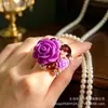 Anel Ajustável Personalizado de Resina Rosa Doce Nova Moda Anel Estilo Étnico Popular no Aliexpress