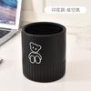 Urso desktop lixeira pode alta aparência casa novo tamanho pequeno push-down mesa com tampa escritório mini bonito