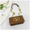 Bolsa Feminina da Moda 2025 Nova Nicho Estilo Western Texturizada Corrente Bordado Xadrez Bolsa Pequena Quadrada de Ombro Único Transversal