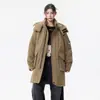Chaqueta de algodón gruesa de longitud media para invierno 2026 con capucha para exteriores estilo pareja de montañismo abrigo de algodón cálido y térmico ropa de trabajo