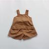 Colete Infantil de Verão, Cor Sólida, Estilo Coreano, Estilo Ins, Algodão e Linho, Camisole Versátil Casual para Meninas, Atacado