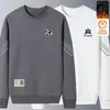 Sudadera de cuello redondo para hombre para otoño e invierno 2025, estilo nuevo para adolescentes, corte holgado, forro polar, peso pesado, sin capucha, versátil