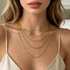 Collar de Moda Multicapa Estilo Europeo y Americano para Mujer, Lujo Ligero, Diseño Personalizado, Cadena para Clavícula Apilable, Accesorio Versátil para el Día a Día
