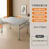 Mesa plegable para uso doméstico, acero inoxidable, portátil, adecuada para camping, picnics, barbacoas, montaje de puestos, mercados nocturnos, no requiere instalación, mesa de comedor plegable
