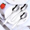 Suministro Transfronterizo de Cucharas de Acero Inoxidable 304, Cucharas Soperas, Cucharas para Arroz, Cucharas Puntiagudas para Niños, Cucharas de Mesa, Cucharas de Cantina Pulidas a Espejo