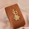 Versão Alta Shijia Idyllia Colar de Flores Coloridas para Mulheres Moda Europeia e Americana Pingente de Flor Multicor Corrente Clavicular Transfronteiriço