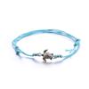 Tobillera de Tortuga Multicapa Transfronteriza Europea y Americana, Pulsera de Playa de Tortuga Tejida a Mano de Plata Antigua, Estilo Versátil al por Mayor
