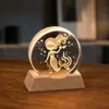 Lámpara de noche de cristal para escritorio, adorno creativo de cristal, lámpara ambiental de mesita de noche, pequeño regalo para maestros en la ocasión del inicio de clases