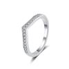 Anillo en forma de V de plata de ley 925 para mujer, nicho, alta calidad, lujo ligero, anillo de fila de moissanita, totalmente de diamantes, mismo estilo que las celebridades de internet, joyería de plata al por mayor