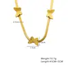 Cadena de Suéter de Acero Inoxidable de Venta Caliente Transfronteriza Chapada en Oro de 18K Cadena Versátil para Clavícula Mariposa de Oro Francés Collar de Acero de Titanio