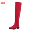 LiuFu 2026 Otoño/Invierno Nuevas Botas Largas Hasta la Rodilla de Talla Grande para Mujer, WISH Amazon Estilo Europeo y Americano Botas Largas de Cuero para Mujer