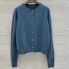 Tricô feminino BORBOTIE, nova coleção primavera/outono 2026, cardigã de cashmere estilo LP com botões dourados
