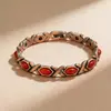 Pulseras magnéticas de fila única retro de moda transfronteriza europea y americana para hombres y mujeres, colección de pulseras magnéticas ajustables vintage de nicho