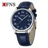 Reloj de Negocios Oufani, Esfera Grande Simple, Reloj de Cuarzo Digital Resistente al Agua 30m, Elegante Reloj de Pareja Luminoso con Calendario Simple