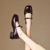 Zapatos Mary Jane de Cuero Retro para Mujer Wxp(Wz)-3066