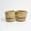 Fornecimento de fábrica de linho de fundo redondo saco de copo ambientalmente amigável à prova d'água saco de plantio em vaso imprimível logotipo imitação de linho bonsai