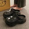 Zapatos de Cueva Famosos de Internet para Mujer Verano Ropa de Abrigo Sandalias Explosivas Suela Gruesa Punta Cerrada Playa Dos Formas de Usar Zapatos de Jardín EVA para Mujer