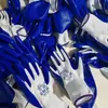 Guantes de Hilo Blanco Azul Ding Qing