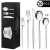 Fabricante Direto Aço Inoxidável Talheres Portugueses Atacado Amazon Hotel Talheres Ocidentais Faca de Bife, Garfo, Colher Conjunto de 5 Peças