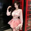 Mono Atrevido Estilo Academia Espalda Descubierta Falda Abullonada Transparente Uniforme de Estudiante Mayor Manga Larga Traje de Marinero Transparente Stock Muerto