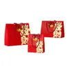 Bolsas de Regalo Rojas de Alta Gama Personalizables, Bolsas de Compras, Empaque para Joyería, Bolsas de Papel de Mano, Bolsas para Souvenirs con Impresión de Logo, Engrosadas