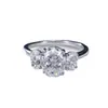 Anillo de Plata de Ley S925 con Forma de Huevo y Tres Diamantes para Mujer Estilo Coreano Moda Estilo Ins Joyería de Diamante de Alto Carbono Venta en Vivo