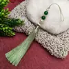 Yixiangfei 10cm franja com borlas de contas marcador de página roupas infantis chapéu pingente artesanato cheongsam ornamentos de ombro nuvem