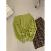 Liquidação, Sem Devoluções ou Trocas. Blusa de Tricô Manga Longa Ombro a Ombro Ajustada na Cintura Estilo Coreano Nova para Primavera/Verão 2026 para Mulheres