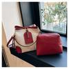 Bolsa Saco para Mulheres, Novo Estilo Transfronteiriço, Bolsa Tote de Lona Patchwork Color Block, Bolsa de Ombro Transversal da Moda para o Dia a Dia
