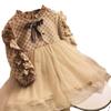 Ropa para Niñas Seleccionada Cuidadosamente Vestido de Otoño 2023 Estilo Retro Europeo y Americano Vestido de Otoño con Lazo Vestido de Princesa Modelo Pequeño