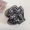 Anillo para el Pelo de Intestino Grande a Cuadros Estilo Dulce Coreano Femenino Cuerda para el Cabello Payon Sencilla Versátil Bolita Cabeza Goma Tendón Accesorios para el Cabello