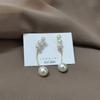 Pendientes de perlas de plata 925, pendientes de verano, nuevos pendientes de red rojos de temperamento, pendientes largos para dos usos.