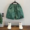 Bermuda Verde Militar para Meninos, Estilo Verão Fino, Novo Modelo 2026, Roupa de Verão Infantil, Roupa de Trabalho para Meninos Pequenos, Bermudas Acima do Joelho para Crianças Pequenas, Moderno