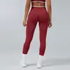 Pantalones de yoga europeos y americanos transfronterizos, elásticos para fitness y running, de cintura alta, levanta glúteos, ajustados, color melocotón, con color de contraste, pantalones deportivos para gimnasio