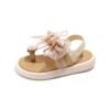 Sandalias de Tira de Dedo Estilo Nuevo 2026 para Niñas, Zapatos Infantiles Estilo Coreano con Lazo y Pedrería, Zapatos de Verano Transpirables para Estudiantes, Venta al por Mayor