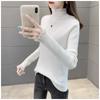 Otoño e invierno 2023 Nuevo suéter de fondo de encaje negro estilo occidental interior de medio cuello alto suéter para mujer