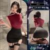 Lingerie Sexy para Mulheres, Conjunto Puro Desejo Estilo Abstinência Sem Remoção, Saia Bodycon Curta Justa ao Corpo, Camisola Sexy, Cosplay Sem Remoção