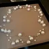 Colar de pérolas fritillary Ji sereia galvanizada a ouro real, corrente de clavícula simples francesa, colar retrô elegante e personalizado