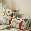 Cojín Decorativo de Terciopelo con Bucle Bordado Estilo Ins, Cojín Simple Geométrico Estilo Nórdico para Cabecera de Sofá, Ventana Saliente, Funda de Cojín para Casa de Huéspedes
