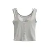 Top de Duas Peças sem Mangas em Renda com Recortes em Camadas para Meninas Quentes, Colete Casual Slim, Camisa Básica de Puro Desejo