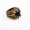 Anillo para Hombre de Acero de Titanio con Gema Multicolor Agarre de Águila Anillo de Acero Inoxidable