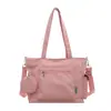 Bolso de lona simple para mujer, nuevo modelo 2026, gran capacidad, bolso tote versátil, adecuado para estudiantes universitarios que van a clase, bolso cruzado
