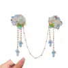 2026 Nuevo Estilo Cadena para la Frente Estilo Antiguo para Niñas, Pasador de Pelo Bebé Estilo Hanfu, Pasador Estilo Chino con Flores y Borlas