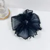 Goma de Pelo Retro Oversize de Encaje Doble Capa Malla Perlada Cuerda para Coleta Accesorio de Cabello Súper de Hada