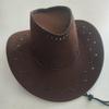 Novo chapéu de cowboy ocidental de veludo com pele de veado e pele de frango, chapéu de palha camuflado para viagem