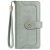 Falan Mule Billetera Estilo Europeo y Americano para Mujer, Billetera Larga con Cremallera de Cuero PU, Bolso Clutch de Gran Capacidad